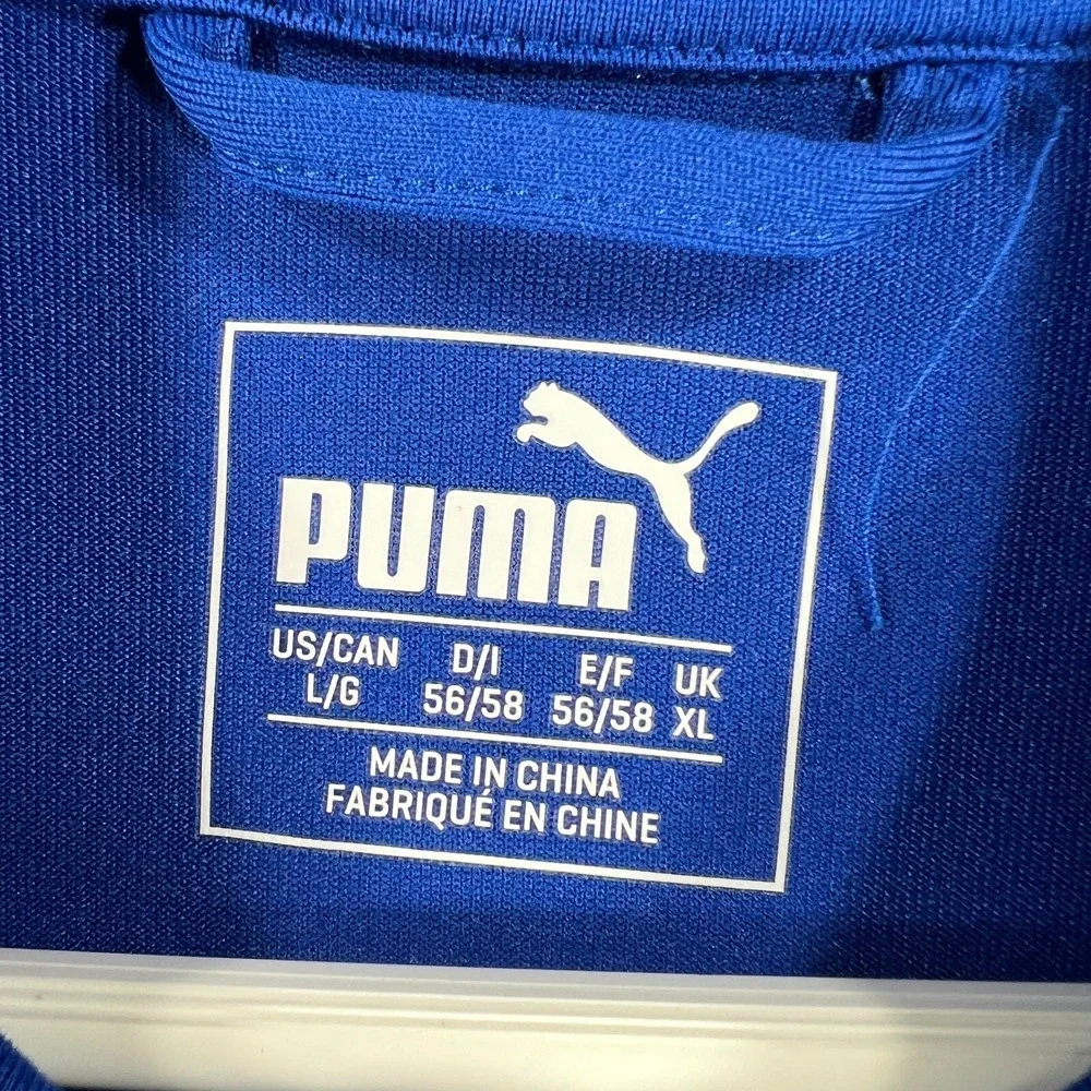 PUMA Pullover‎ Mens Large Blue Long Sleeve 1/4 Zip Mock Neck Casual Active